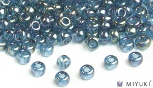 Lake Blue Gold Luster 6/0 Glass Beads