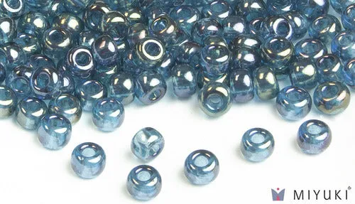 Lake Blue Gold Luster 6/0 Glass Beads