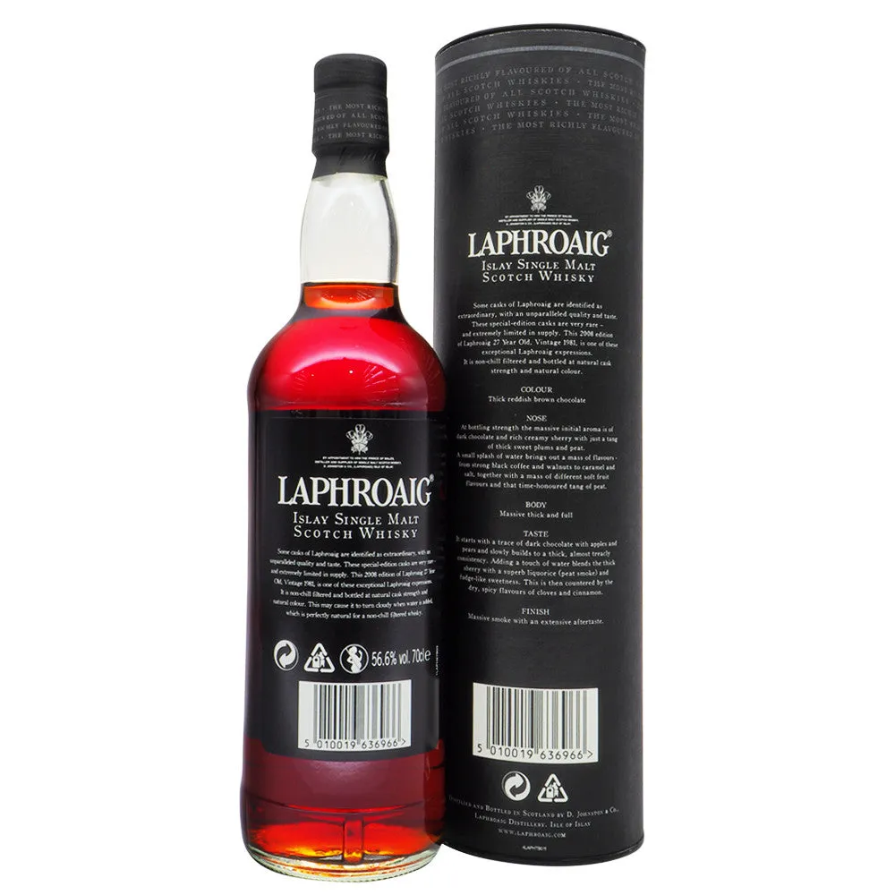 Laphroaig 1981 27 Years - Bottle No. 49