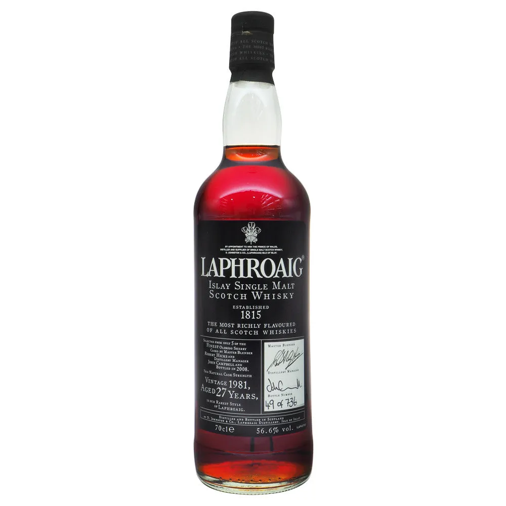 Laphroaig 1981 27 Years - Bottle No. 49