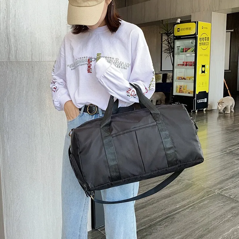 Large Female Travel Bag Travel Pocket Fashion Cross body Sports Travel Bag Shoe Compartment Clothing Storage Bag Shoulder Bag