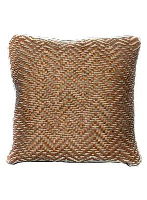 Laura  Woven  Leather cushion cover