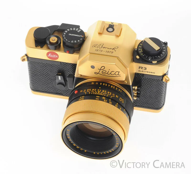 Leica R3 24 Karat Gold Camera 100 Anniversary Mint in Box 50mm Summilux Lens [MINT]