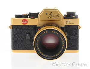 Leica R3 24 Karat Gold Camera 100 Anniversary Mint in Box 50mm Summilux Lens [MINT]