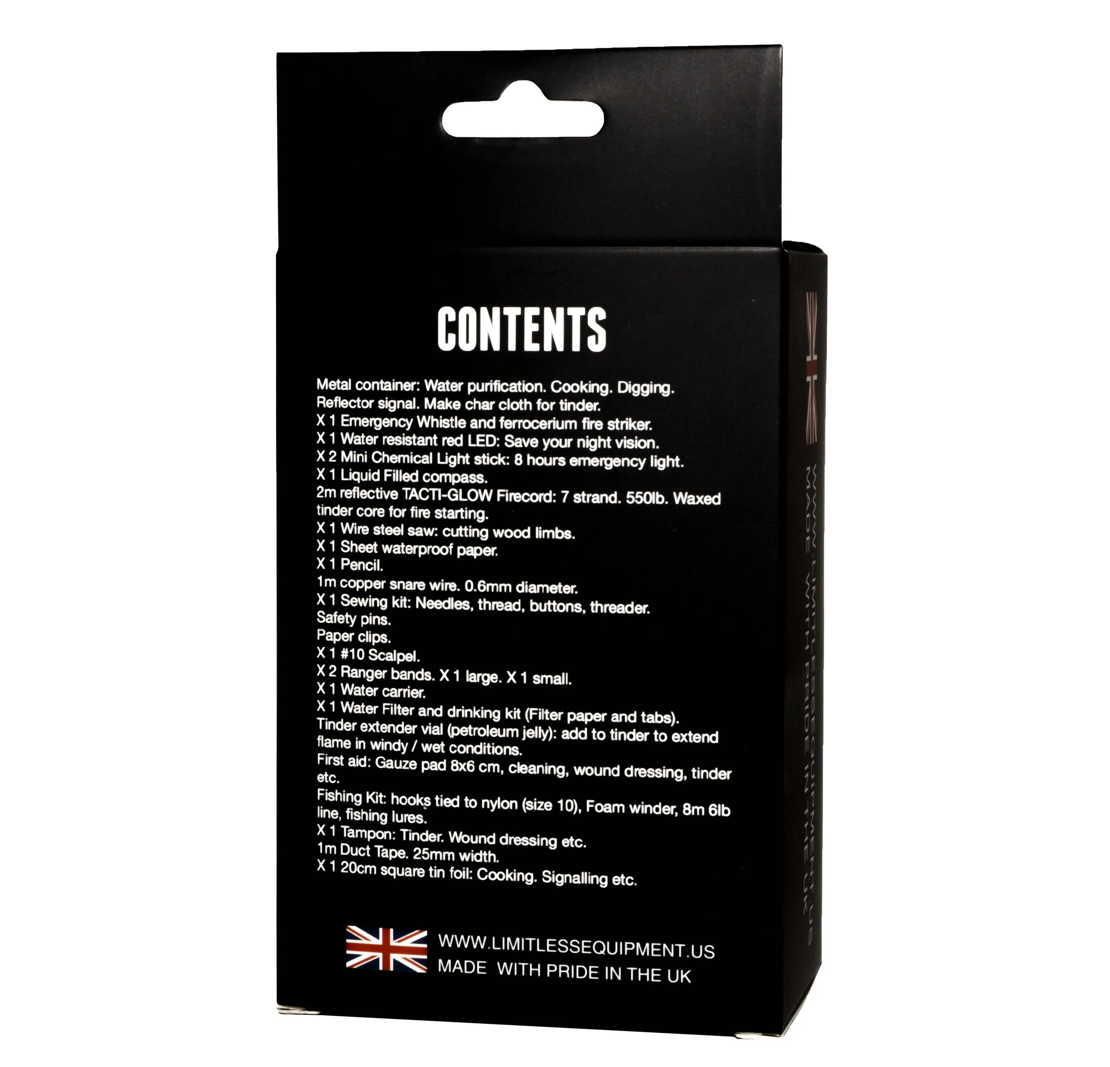 Limitless Equipment MARK 1 Pro Survival Kit: UK MADE, pocket size, pro level contents. 30  items