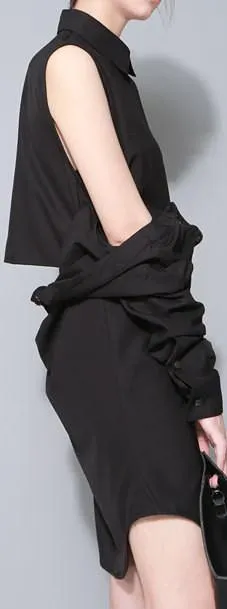 Long Black 2-Way Shirt