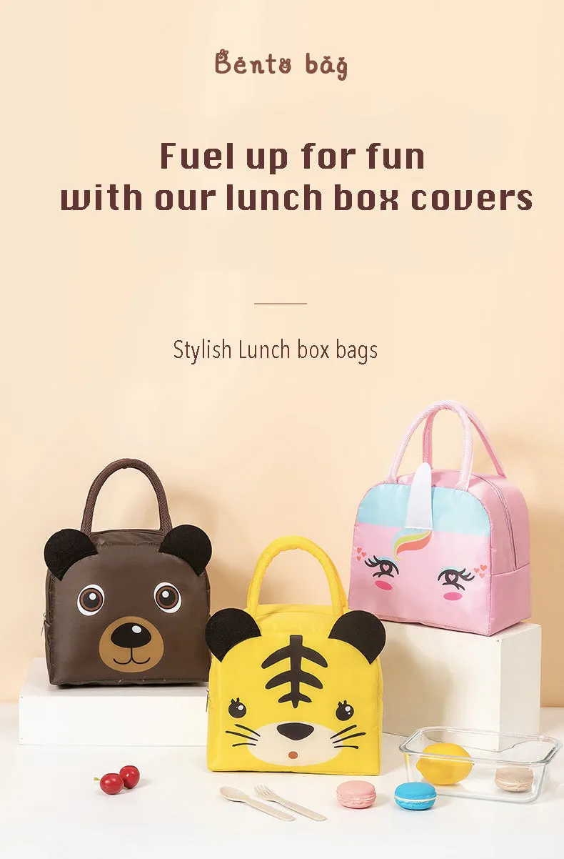 Lunch Box Insulated Bag Soft Leakproof Lunch Bag for Kids Men Women, Durable Thermal Lunch Pail for School Work Office | Fit 6 Cans-Grey Fox