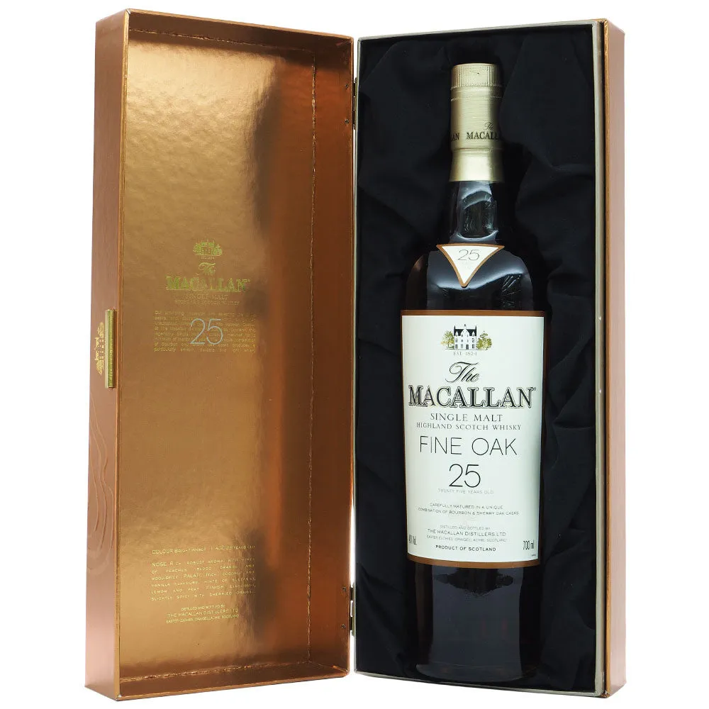 Macallan 25 Years Fine Oak pre 2008 (gold color gift box) 70cl