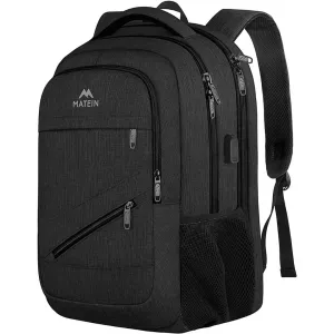 Matein NTE Black Travel Backpack with Laptop Sleeve