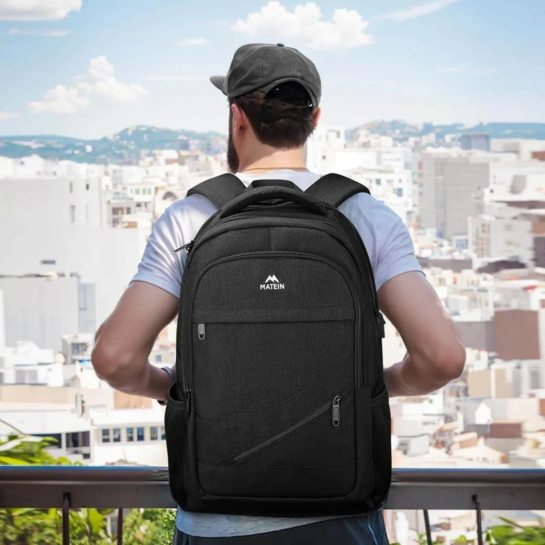 Matein NTE Black Travel Backpack with Laptop Sleeve