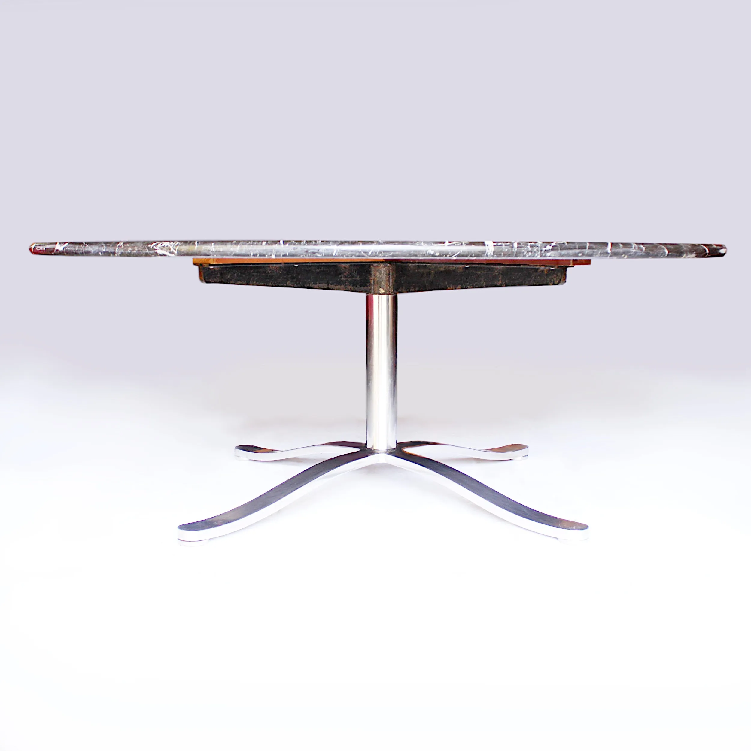 Mid-Century Modern Round Marble Alpha Dining Table by Nicos Zographos