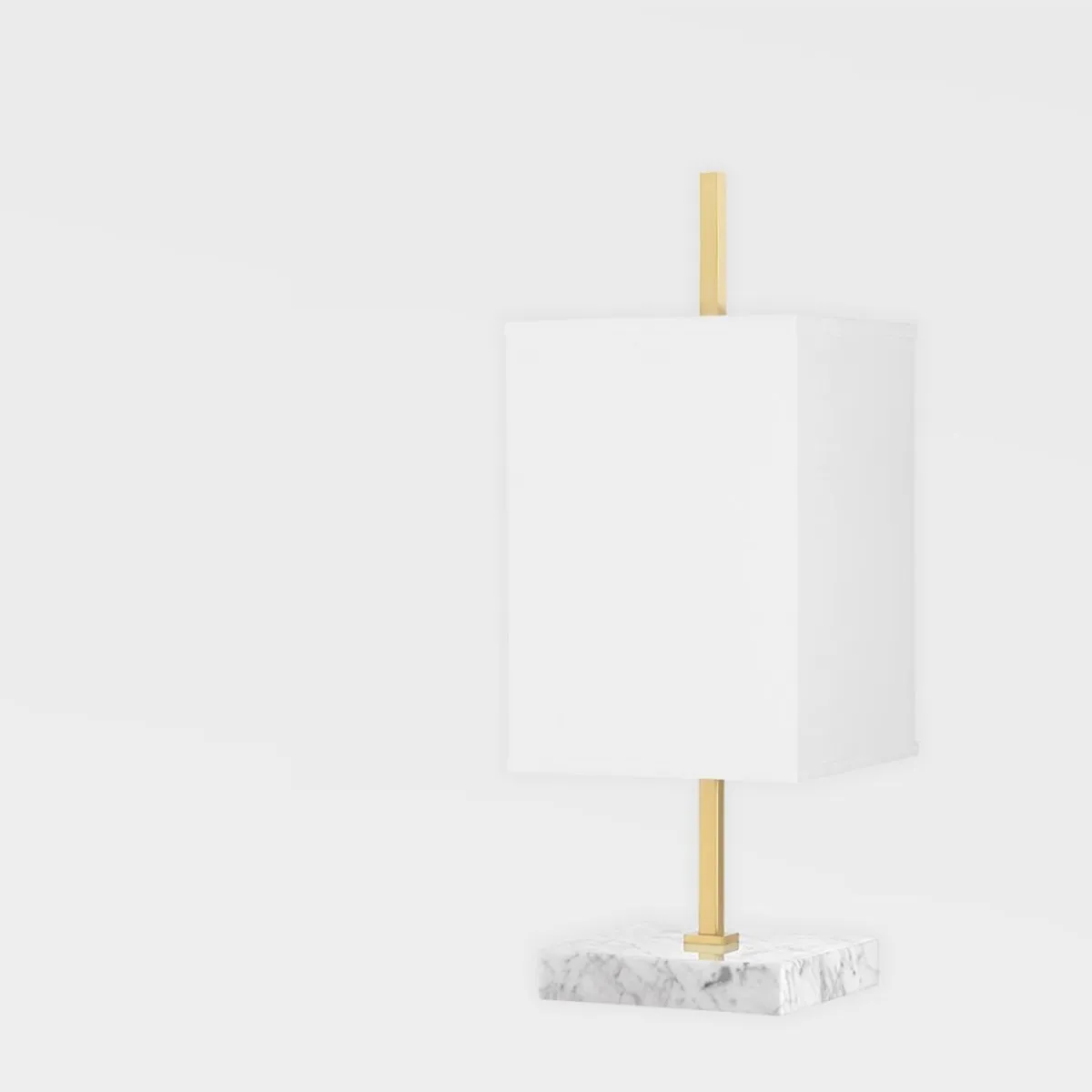 Mikaela Table Lamp White Marble Base and Aged Brass Finish