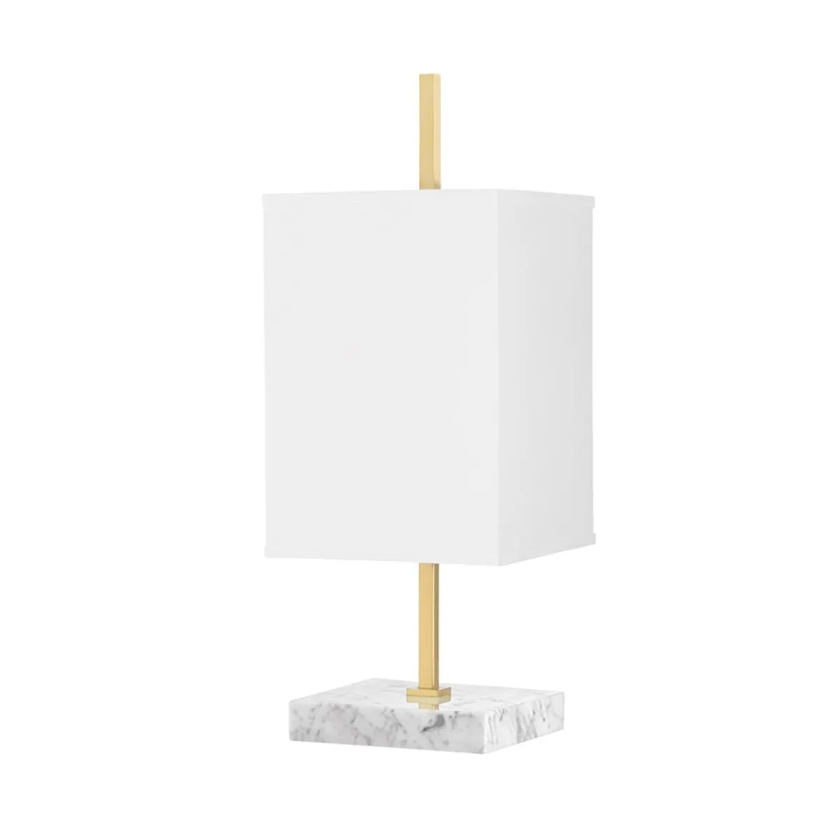 Mikaela Table Lamp White Marble Base and Aged Brass Finish