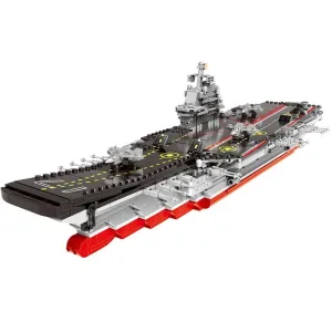 Military MOC Chinese Type 001 Aircraft Carrier Ship Bricks