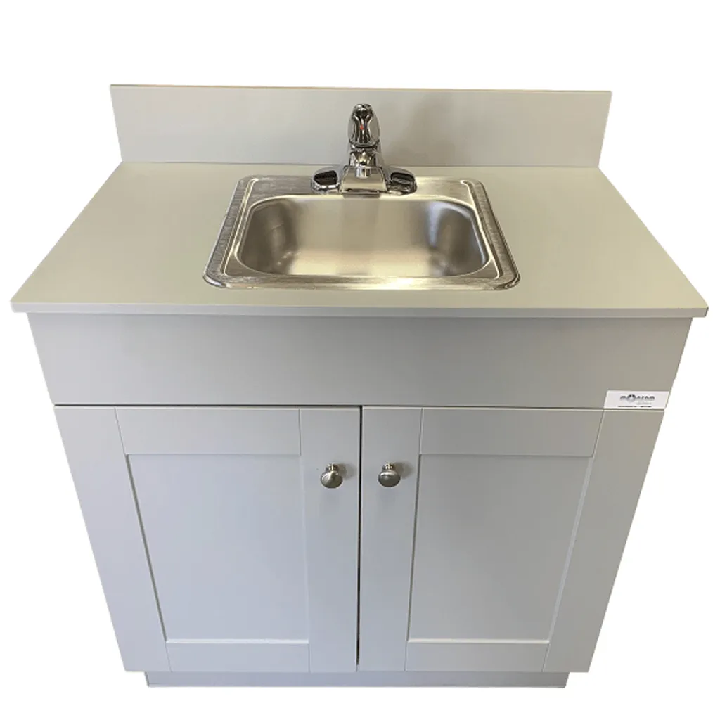 Monsam PSW-007M Portable Sink - White, Gray or Maple Cabinet 38" H