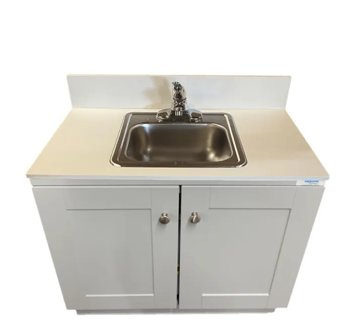 Monsam PSW-007M Portable Sink - White, Gray or Maple Cabinet 38" H