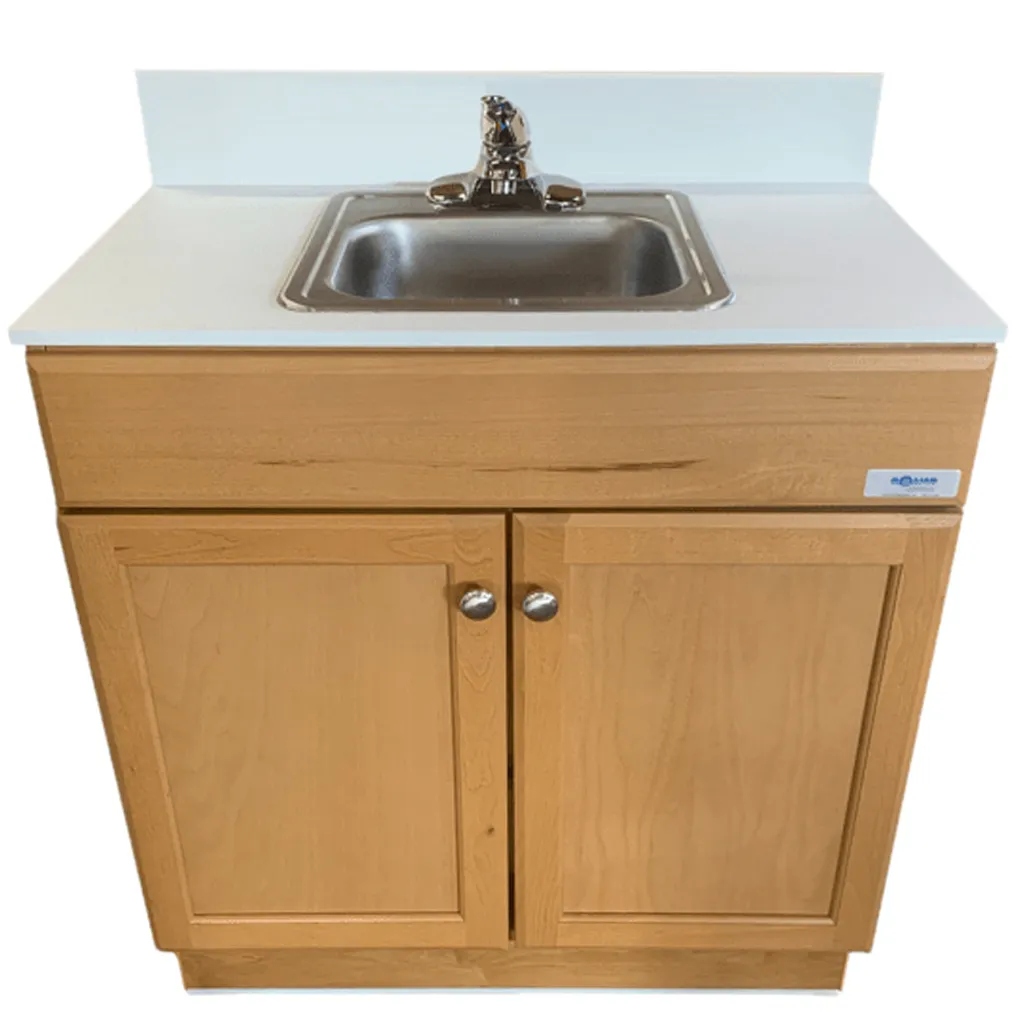 Monsam PSW-007M Portable Sink - White, Gray or Maple Cabinet 38" H