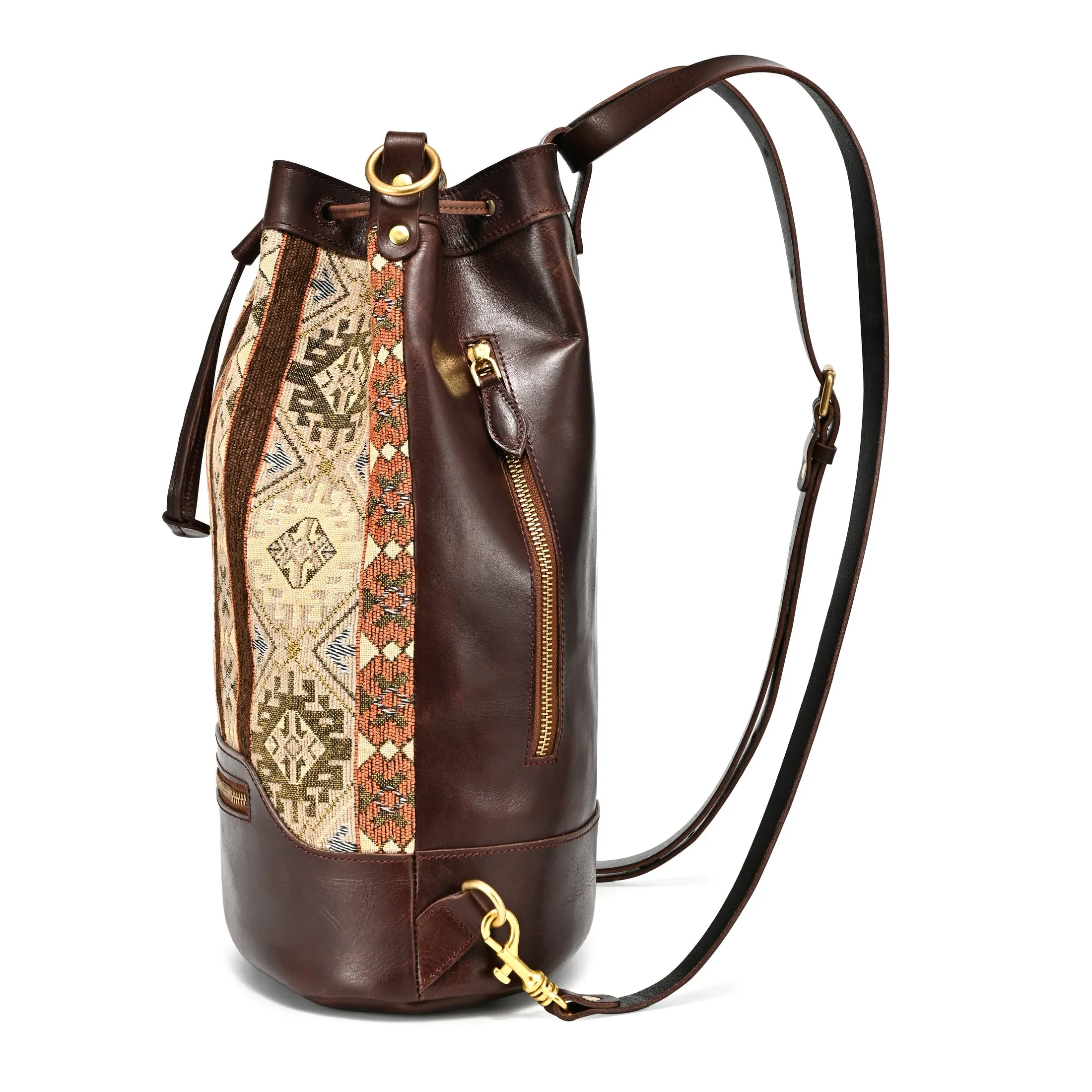 Myrtle Geometric Convertible Bucket Backpack