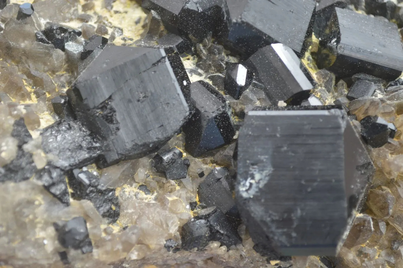 Natural Black Tourmaline Specimen With Hyalite Opal x 1 From Erongo Mountains, Namibia