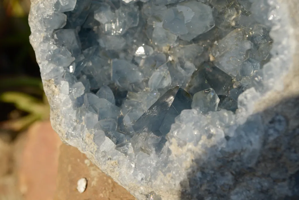 Natural Blue Celestite Geode Specimen With Large Cubic Crystals  x 1 From Sakoany, Madagascar