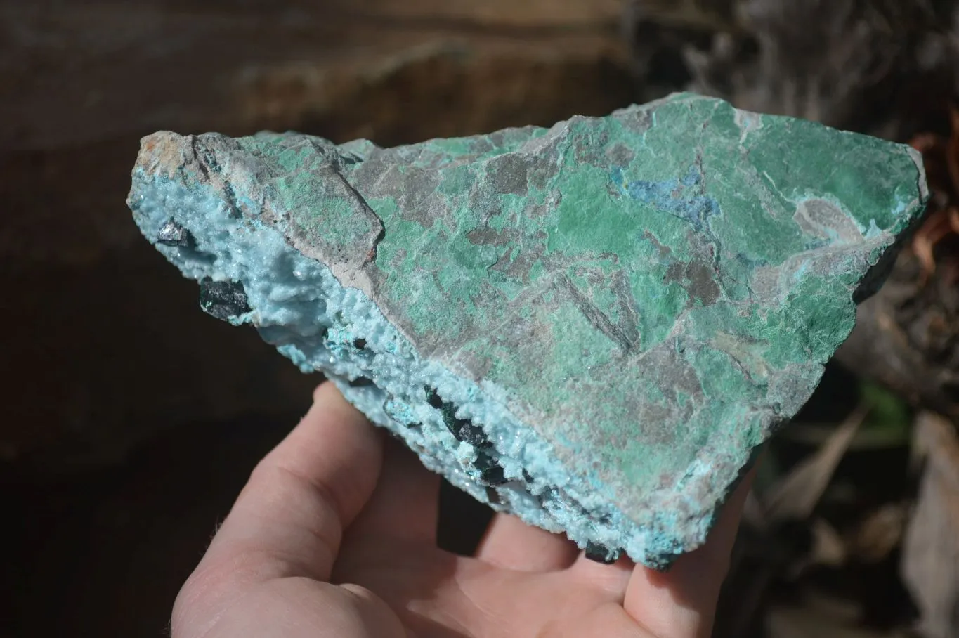 Natural Chrysocolla & Malachite Dolomite Specimen x 1 From Likasi, Congo