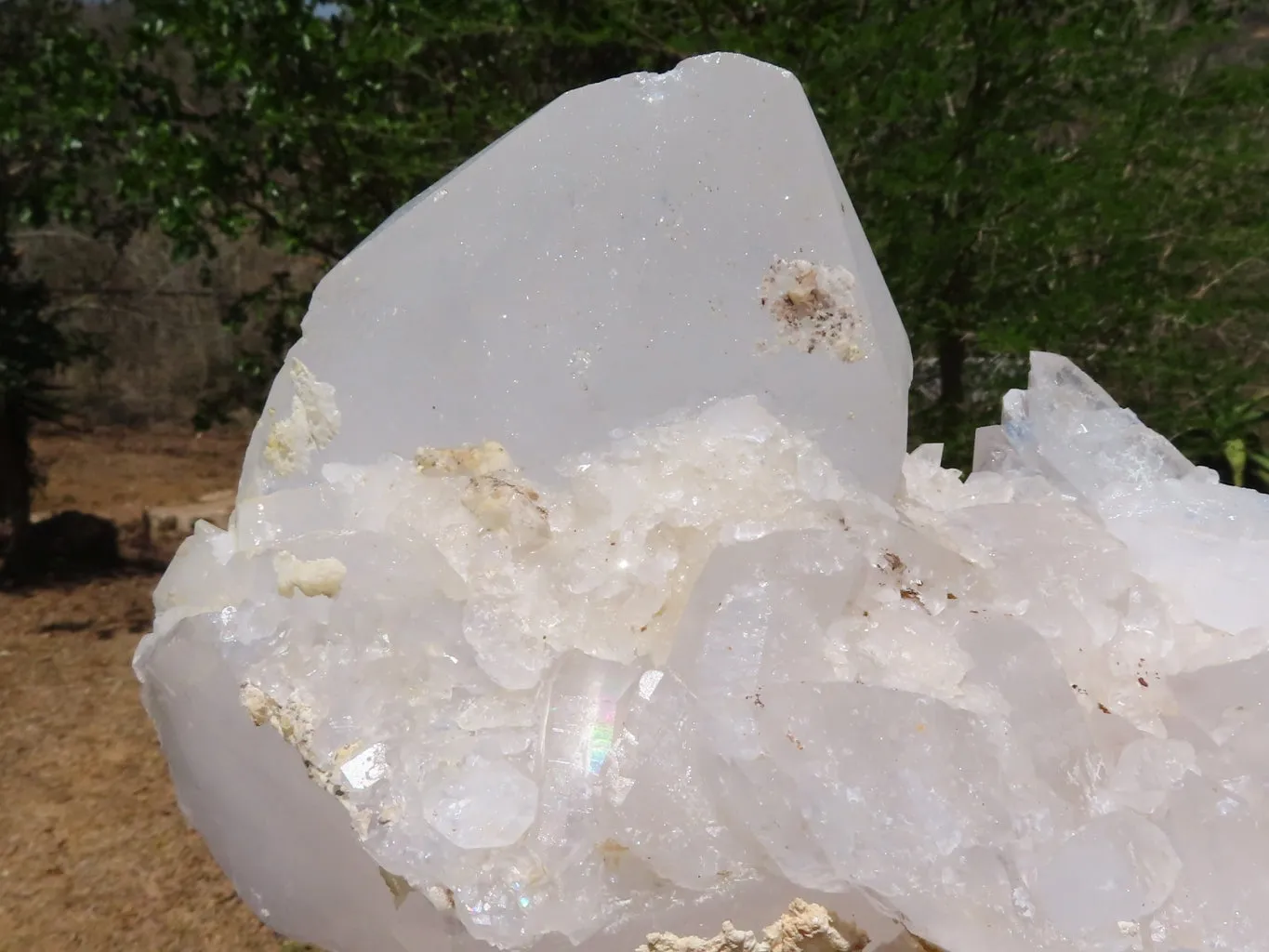 Natural Extra Large Icey Etched Floater Quartz Cluster x 1 from Madagascar