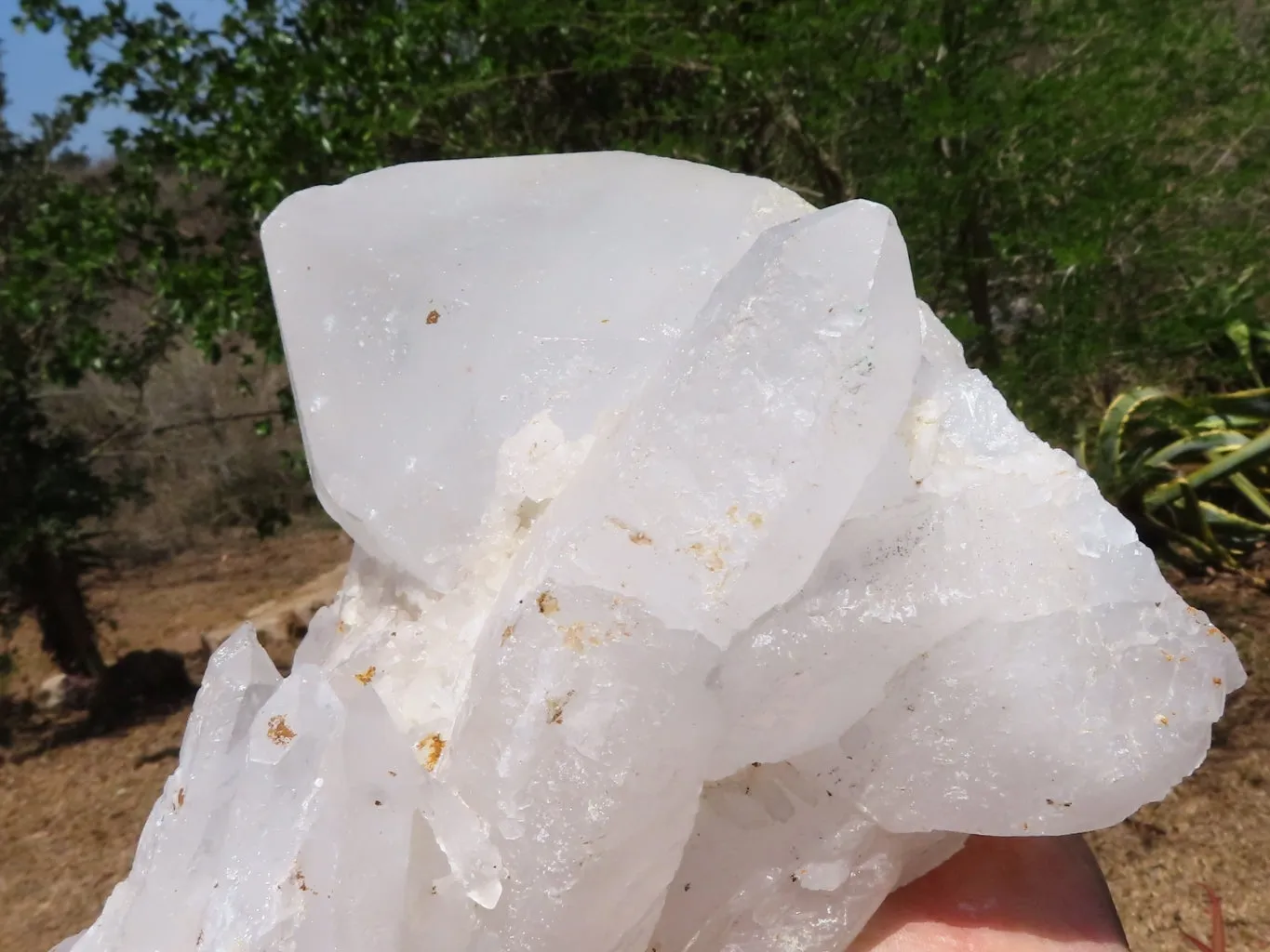 Natural Extra Large Icey Etched Floater Quartz Cluster x 1 from Madagascar