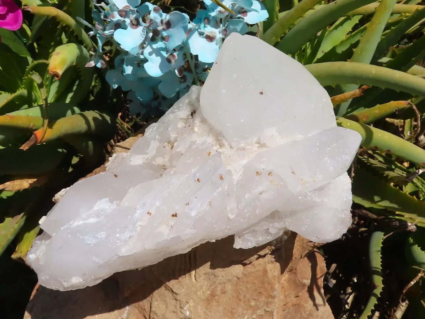 Natural Extra Large Icey Etched Floater Quartz Cluster x 1 from Madagascar