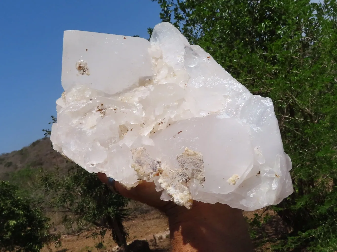 Natural Extra Large Icey Etched Floater Quartz Cluster x 1 from Madagascar