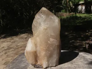 Natural Half Polished Quartz Crystal (Cut To Stand) x 1 From Angola