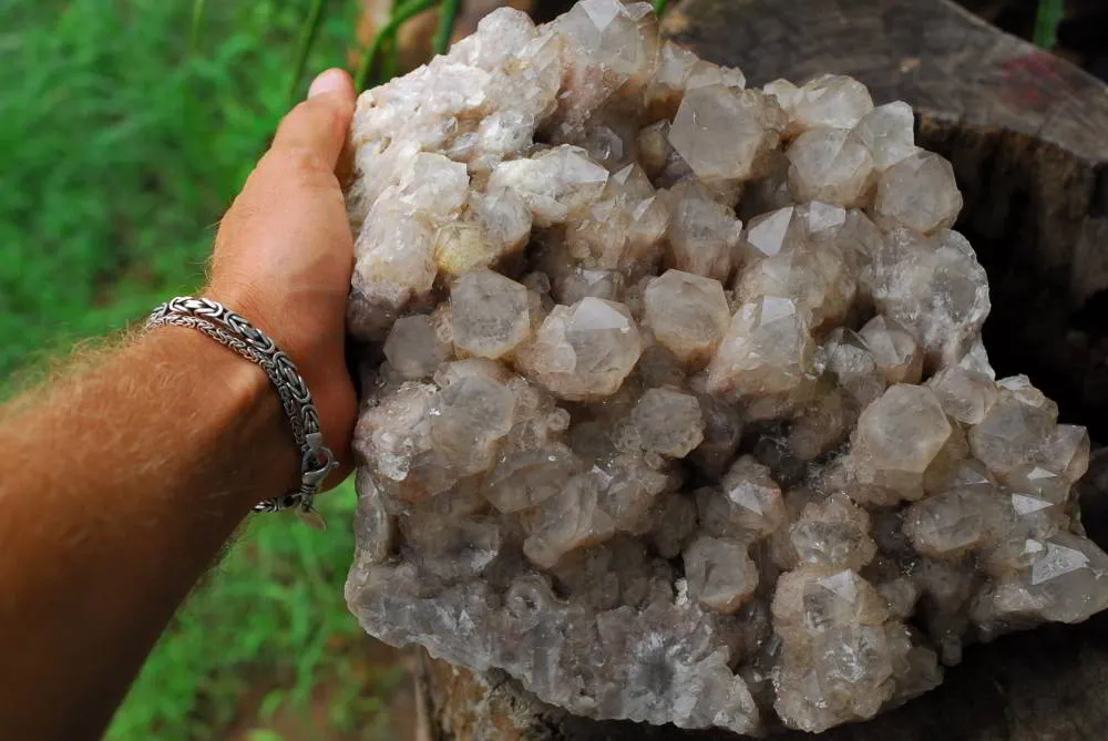 Natural Large Cascading White Phantom Luena Quartz Cluster x 1 From Luena, Congo