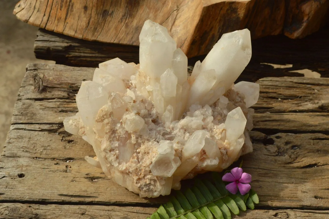 Natural Large Milky White Quartz Cluster With Clean Intact Crystals  x 1 From Madagascar