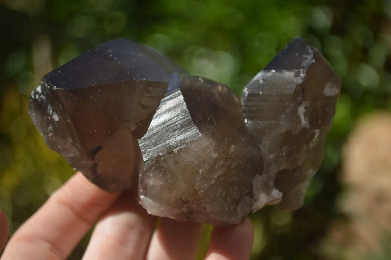 Natural Large Smokey Quartz Crystals x 4 From Mulanje, Malawi