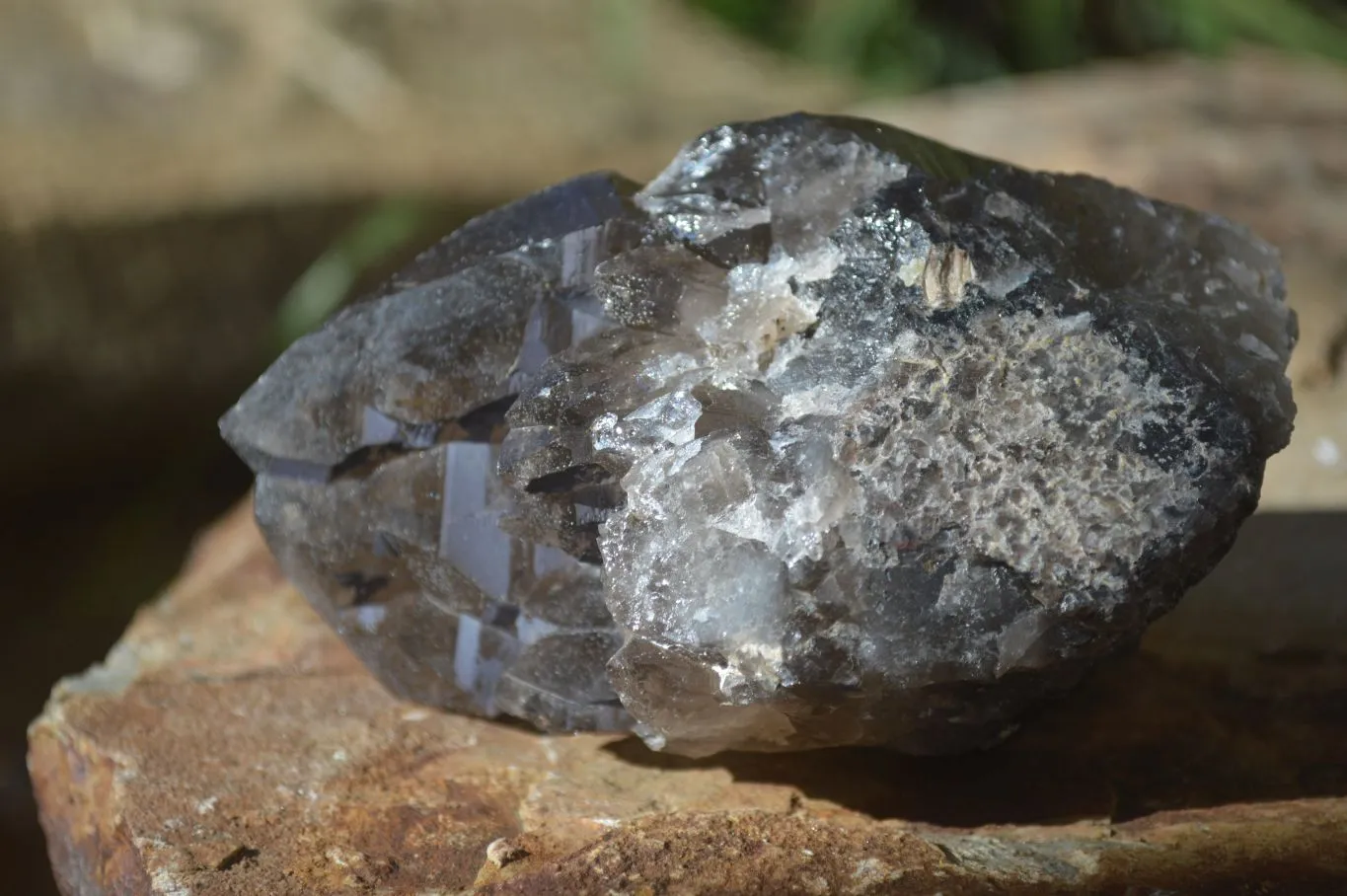 Natural Large Smokey Quartz Crystals x 4 From Mulanje, Malawi