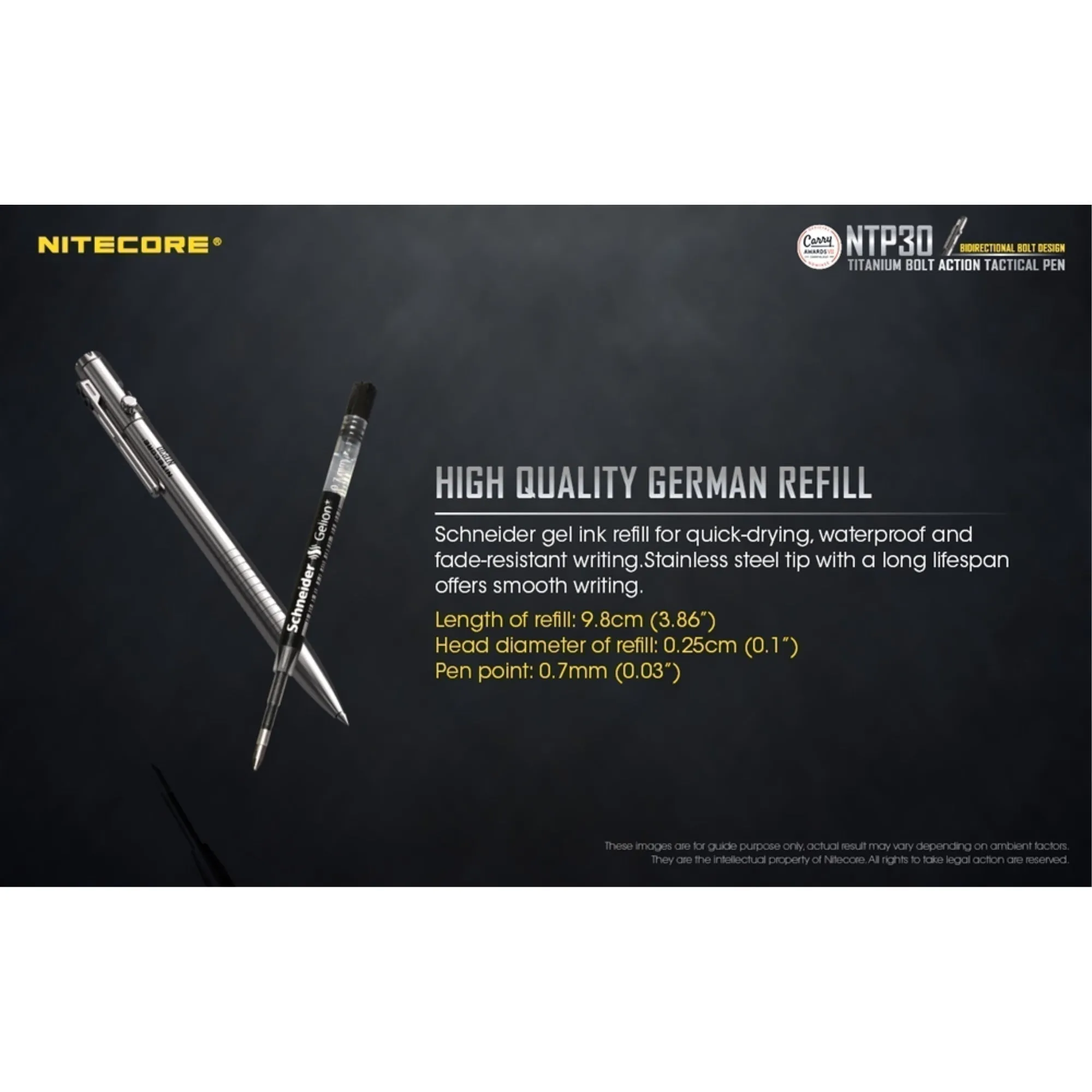 Nitecore NTP30 Titanium Bidirectional Bolt Action Multifunction Pen