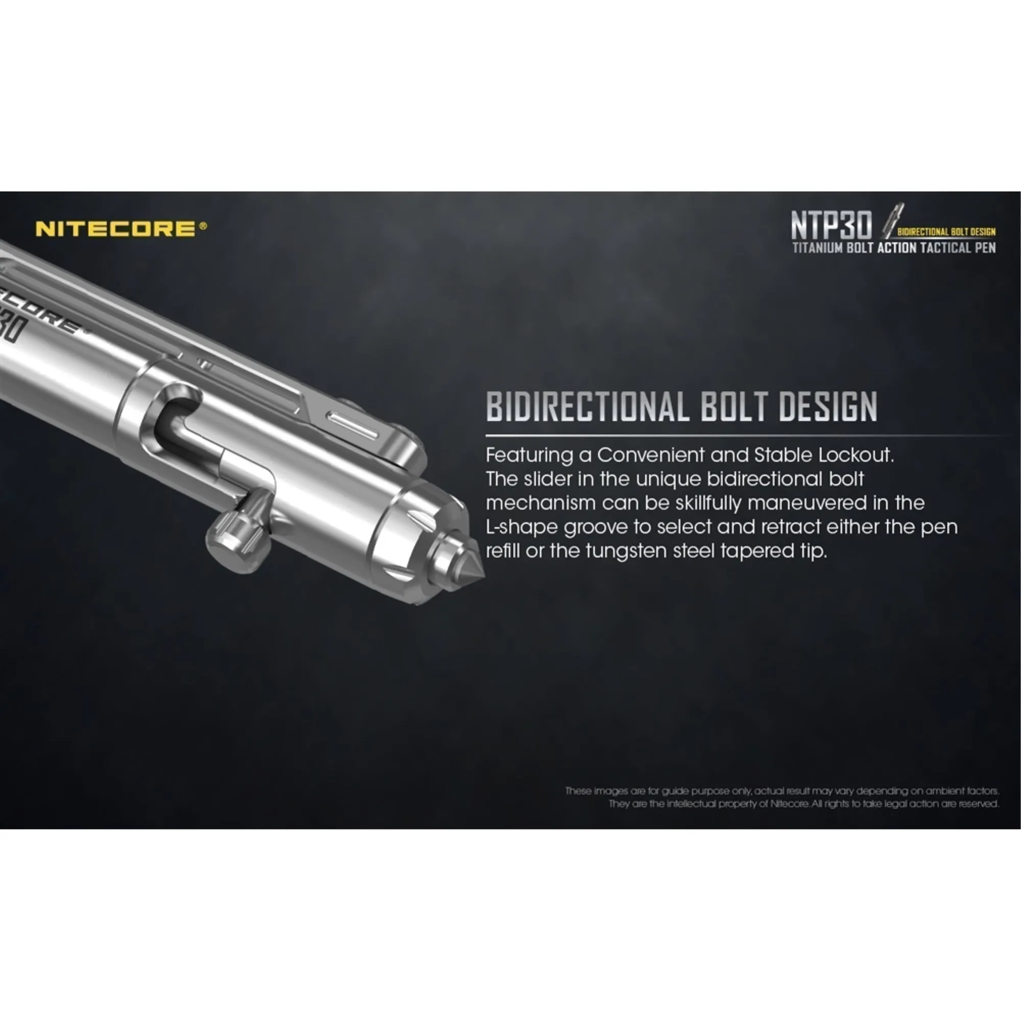 Nitecore NTP30 Titanium Bidirectional Bolt Action Multifunction Pen