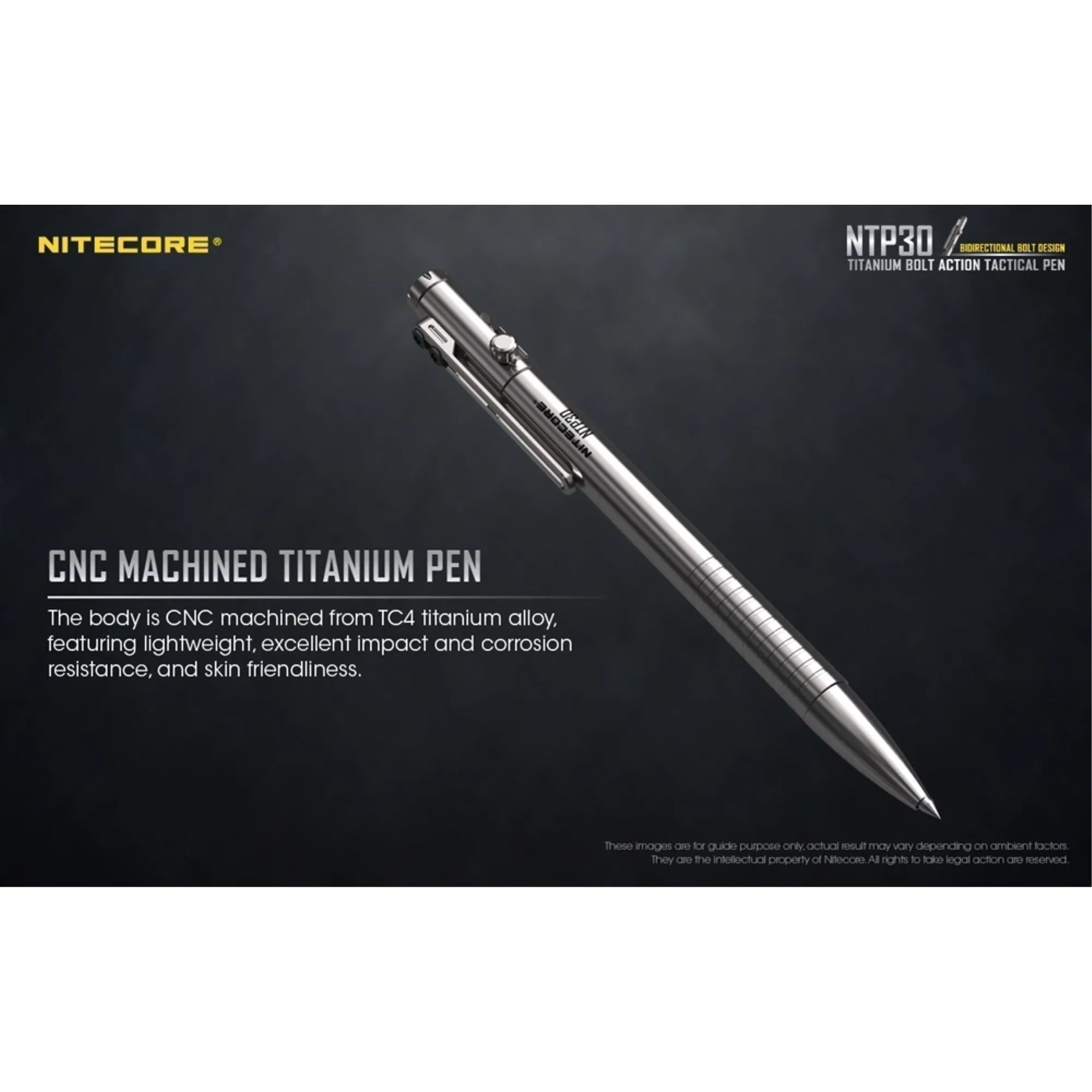 Nitecore NTP30 Titanium Bidirectional Bolt Action Multifunction Pen