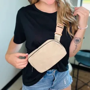 Nylon Fanny Pack in Ivory