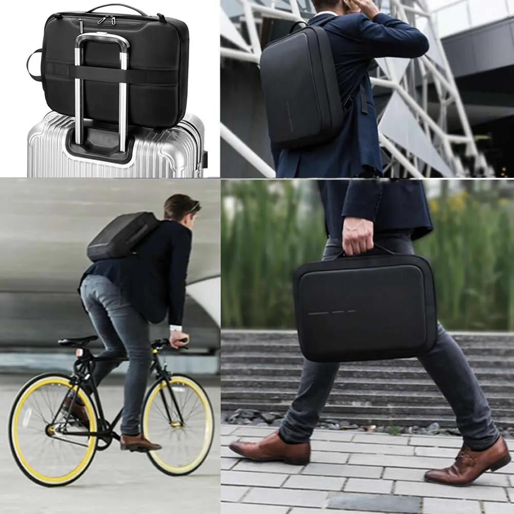 Office Waterproof Backpack/Briefcase With Password Lock,External USB For 15.6 inch Laptop