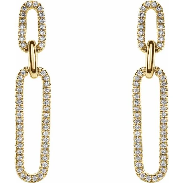 Paperclip Link Diamond Earrings