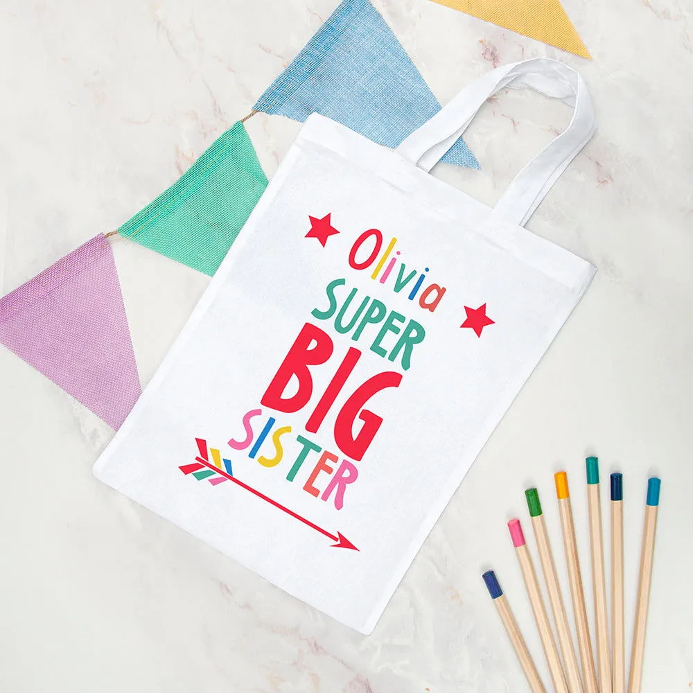 Personalised Big Sister Mini Tote Bag