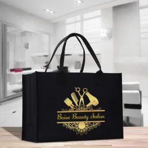 Personalized Hair Stylist Custom Cotton Canvas Tote Bag Hairdresser Gift Bag Beauty Salon Bag Stylist Supply Bag Barber Gift (HRST1012)