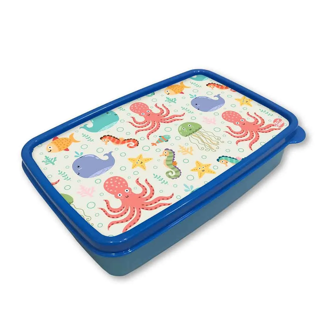 Plastic Designer Lunch Box Organizer for School Kids Boys - Octopus and Jellyfish