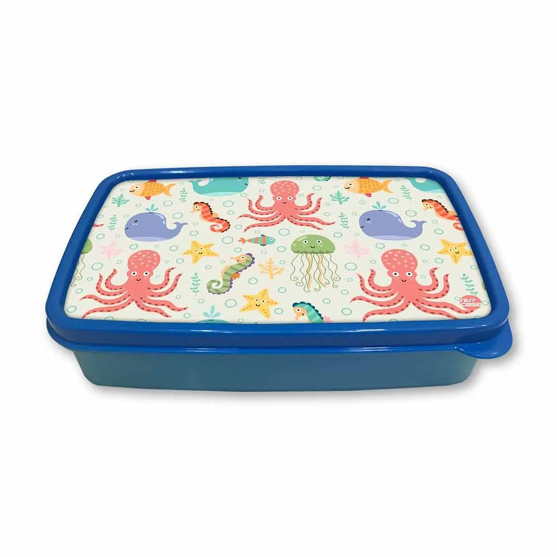 Plastic Designer Lunch Box Organizer for School Kids Boys - Octopus and Jellyfish