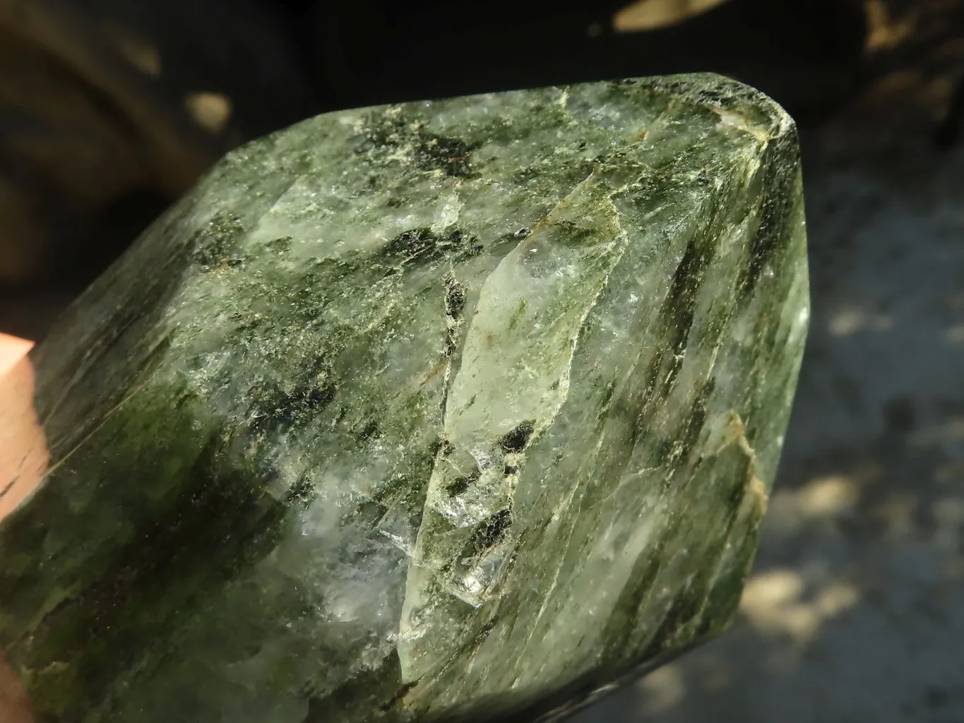 Polished Banded Green Fuchsite Quartz Point  x 1 From Madagascar