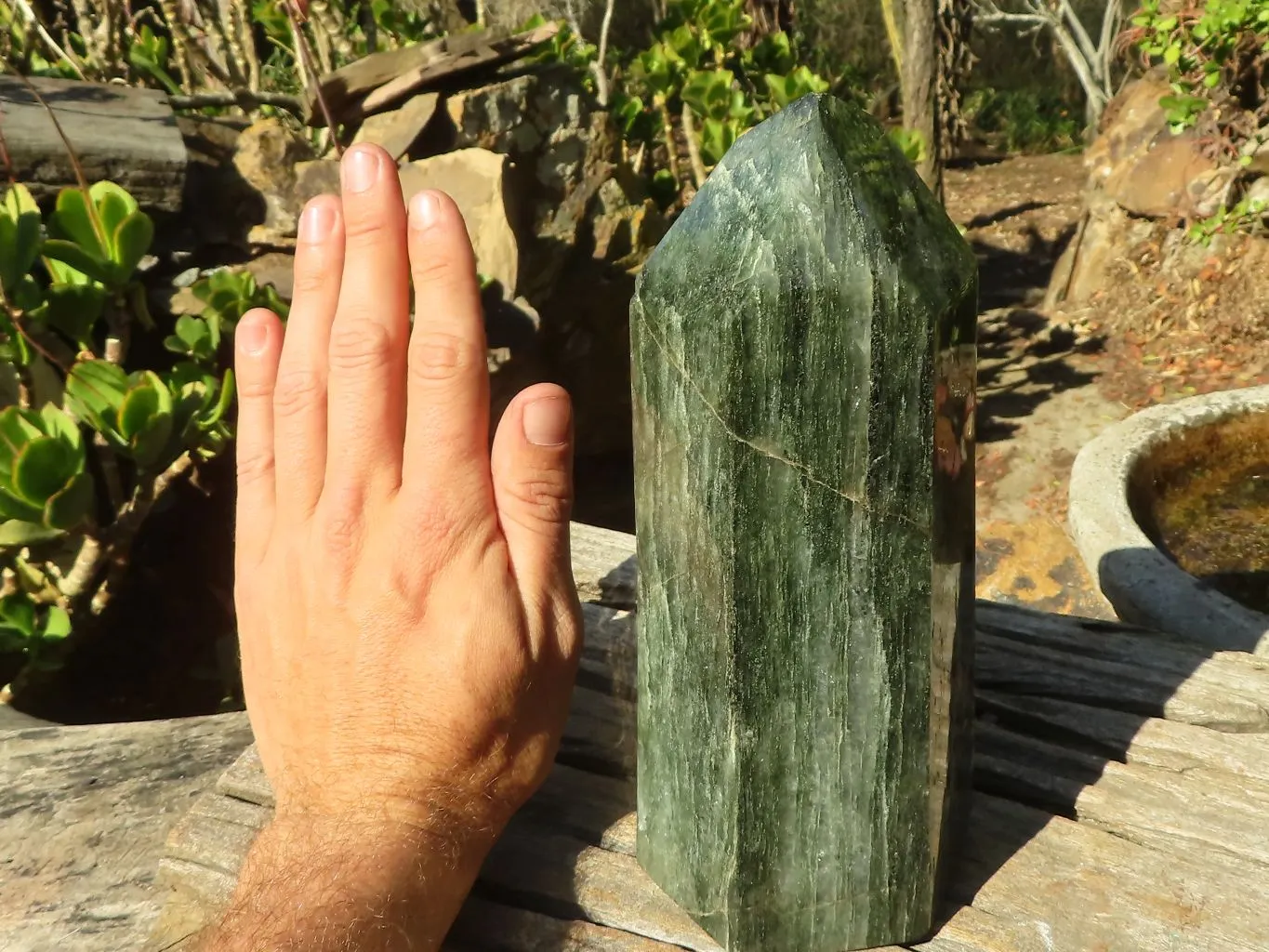 Polished Banded Green Fuchsite Quartz Point  x 1 From Madagascar