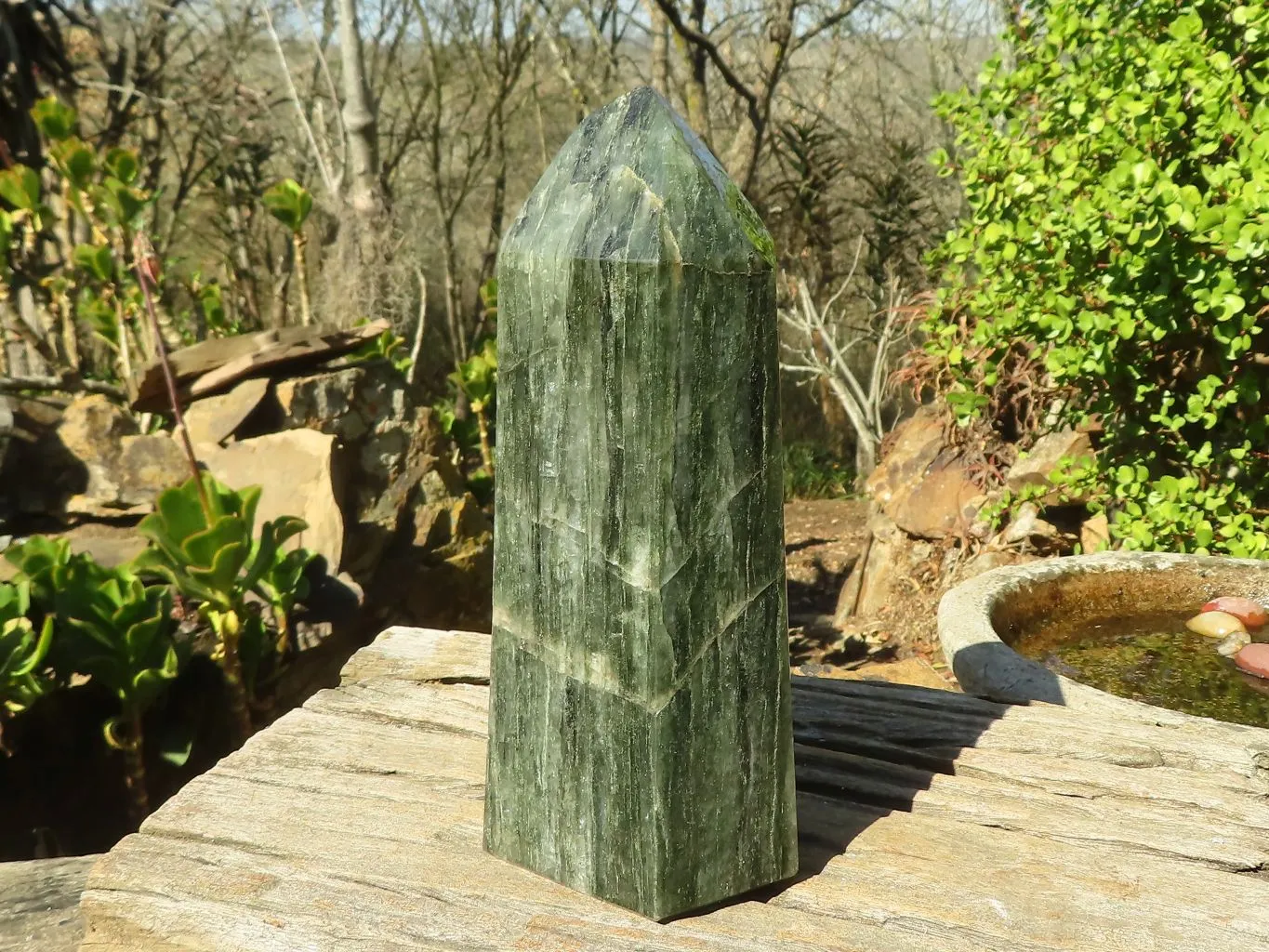 Polished Banded Green Fuchsite Quartz Point  x 1 From Madagascar