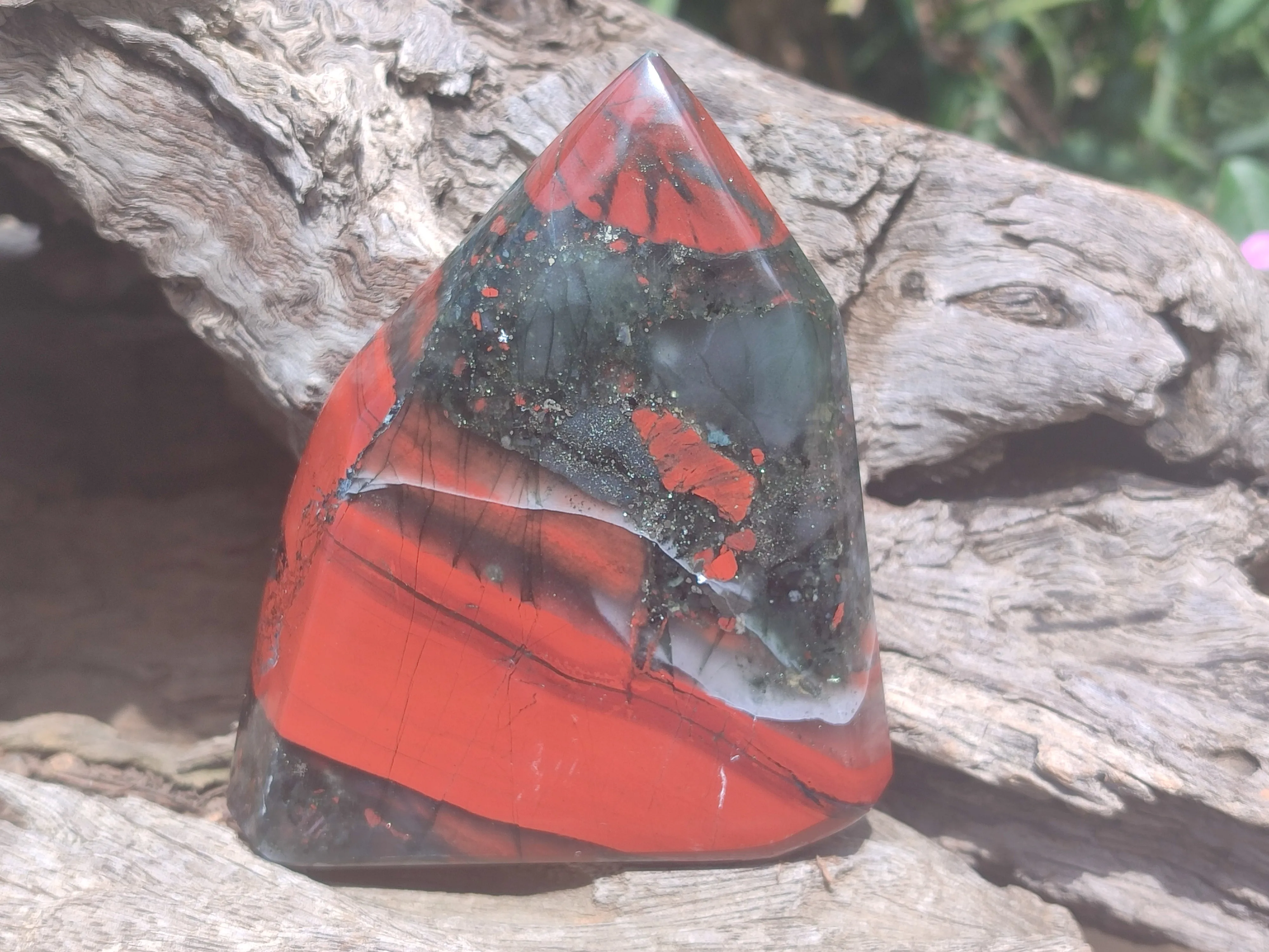 Polished Bloodstone Points x 6 From Swaziland