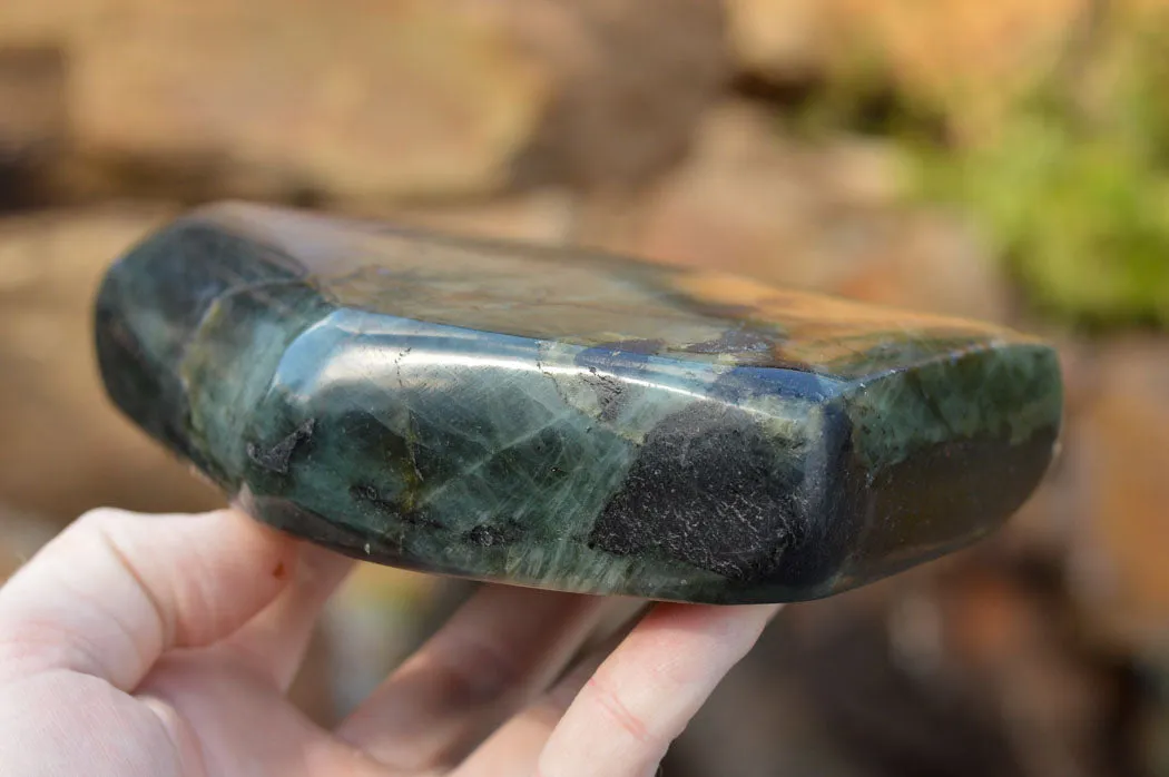 Polished Blue Labradorite Standing Free Form x 1 From Tulear, Madagascar