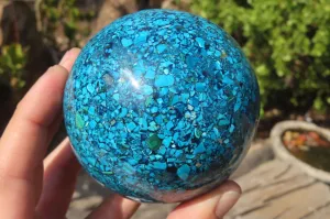 Polished Conglomerate Chrysocolla Sphere x 1 From Congo